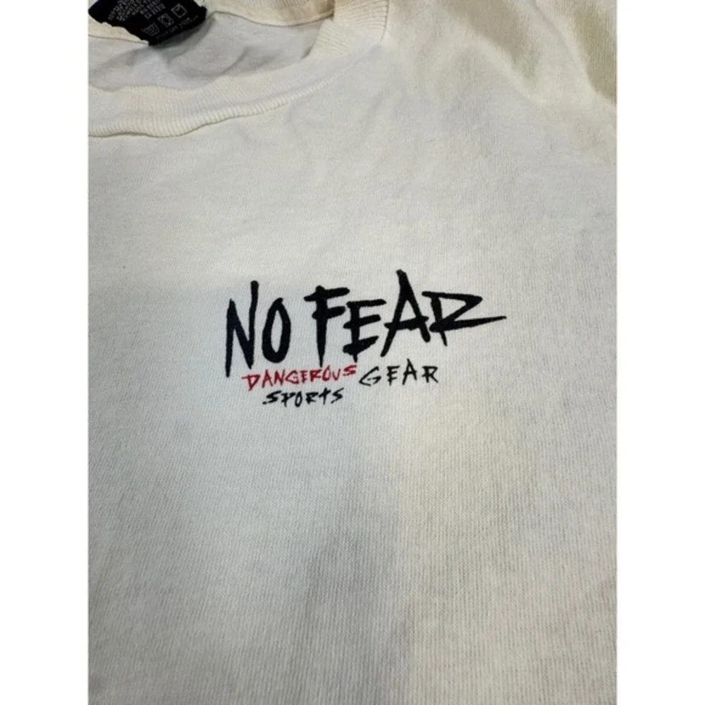 Vintage No Fear Basketball Is Not A Game Graphic T-Shirt XL Cream 90s Streetwear